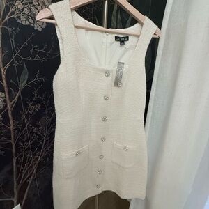 J. Crew Ivory Textured Sleeveless Dress